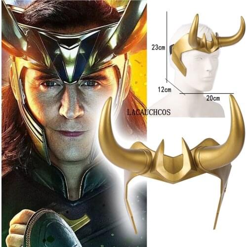 Loki Cosplay Helmet PVC Mask Superhero Head Wear Halloween Cosplay Costumes Props Party Masks Adult Props Headband Anime things