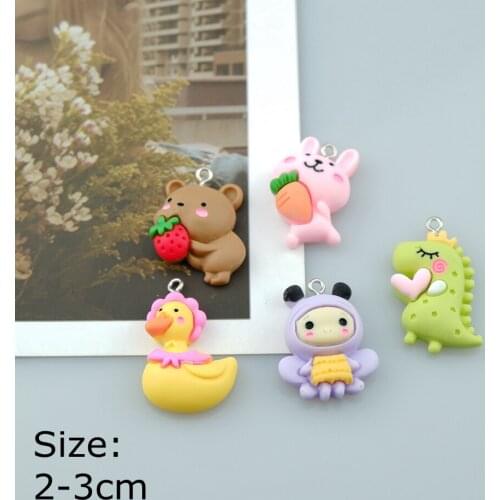 Cute Dinosaur Bee Duck Charms For Earrings Bracelets Necklace Making Accessories DIY Jewelry Pendants