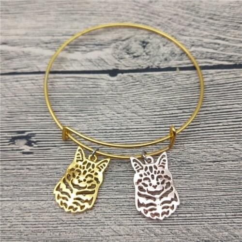 Trendy New Maine Coon Cat Bangles Cute Maine Coon Cat Car Bangles Bracelets Fashion Animal Pet Jewellery