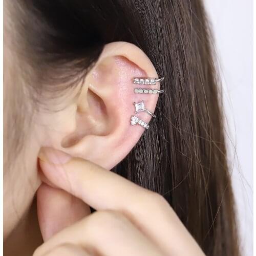2021 Fashion Gold Clip-on Earrings Double Layer Non-pierced Simple Temperament Non-pierced Fake Cartilage Womens Earrings