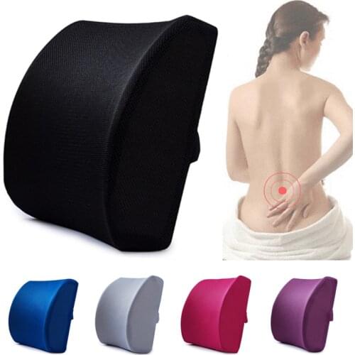 Soft Memory Foam Lumbar Support Back Massager Waist Cushion Pillow for Chairs In The Car Seat Pillows Home Office Relieve Pain