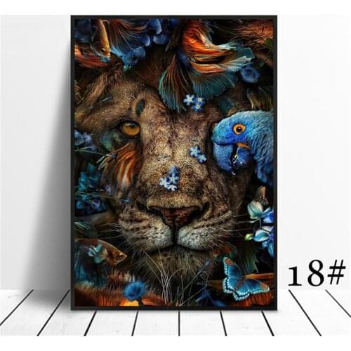 Animal Flower Lion Tiger Elephant Elk Orangutan DIY Cross Stitch 11CT Embroidery Kits Needlework Craft Set Dropshipping