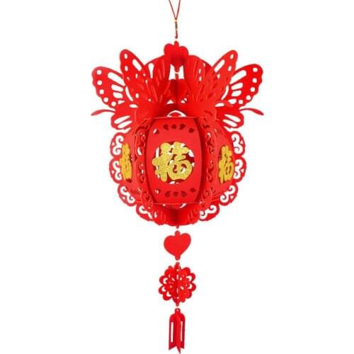 2020 Chinese New Near Mouse Year Fu Letters Cloth Red Lantern Hanging Spring Festival Birthday Feast Festive Lantern Home Decor