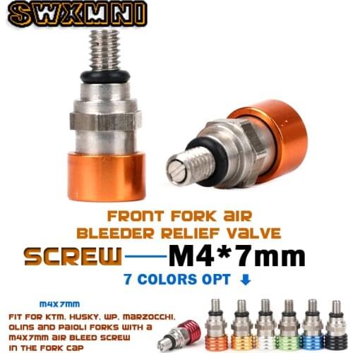 Waterproff New M4 front Fork Bleeder Relief Valve Fork Relief Valve Fit EXCF SX SXF EXC SMR SMCR Supermoto Motard