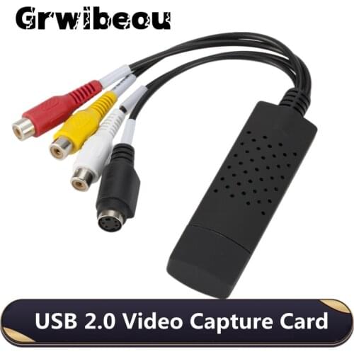 Grwibeou USB 2.0 To RCA Cable Adapter Converter Audio Video Capture Card Adapter PC CableS for TV DVD VHS Capture Device Hot