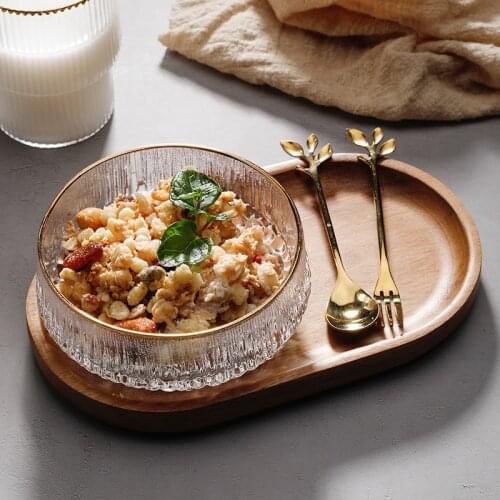 Phnom Penh Ice Crystal Birds Nest Bowl Log Set Crystal Glass Tableware Dessert Bowl Fruit Salad Tremella Syrup Glass Bowl