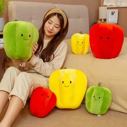 1pcs 23/32cm Simulation Sweet Pepper Plush Pillow Toys Stuffed Vegetables Pepper Pillow Cushion Dolls Creative Toy for Children