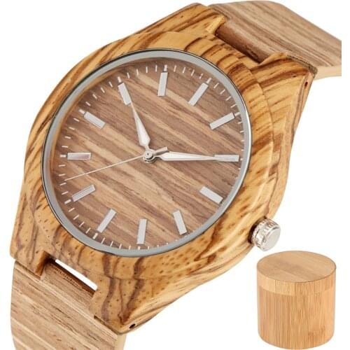 Corkwood Design Genuine Leather Wood Watch Mens Watches Quartz Brown Wooden Mens Wristwatch Gifts with Bamboo Box