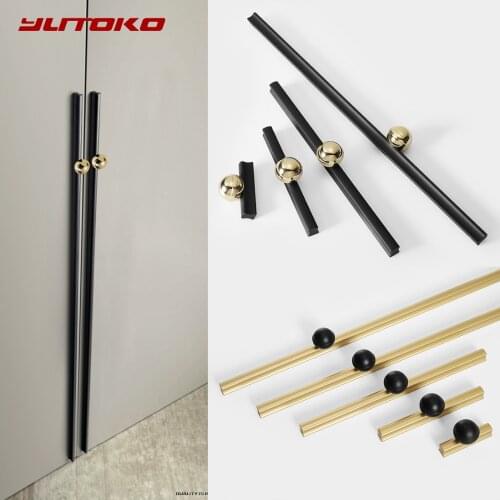 YUTOKO Kitchen Cabinet Handles Cupboard Door Pulls Black Long Furniture Handle 1000mm Gold Aluminum Alloy Drawer Knobs Hardware