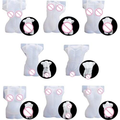 Human Body Silicone Mold Epoxy Resin Creative Candle Making Supplies Male& Female Models Aromatherapy Candle Mould Moule Bougie