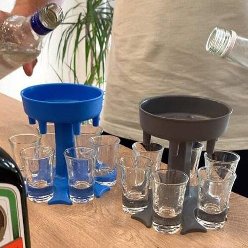 6 Shot Glass Dispenser Holder Caddy Liquor Dispenser Rack Beer Wine Party Games Drinking Beverage Dispenser Bar Accessories