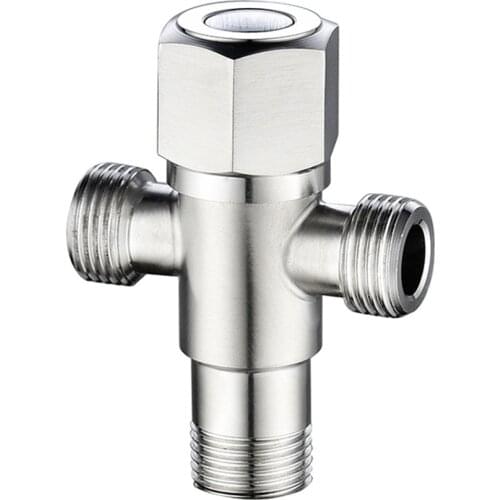 1/2 T-adapter Filling Angle Valves 304 Stainless Steel Stop Valve for Bathroom Toilet Bidet Shower Switch Kitchen Faucet Sprayer