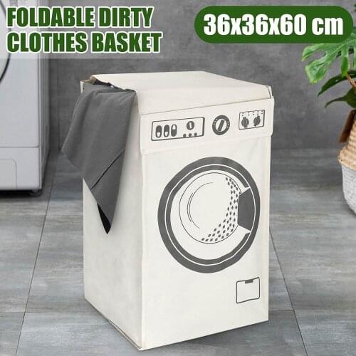 Washing Machine Pattern Waterproof Laundry Hamper Folding Dirty Clothes Storage Baskets Box Kids Toy Organizer Bucket