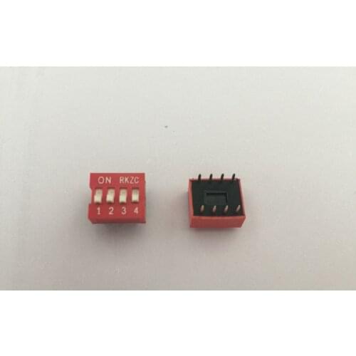 100pcs 4P 4 Position DIP Switch 2.54mm Pitch 2 Row 8 Pin DIP Switch