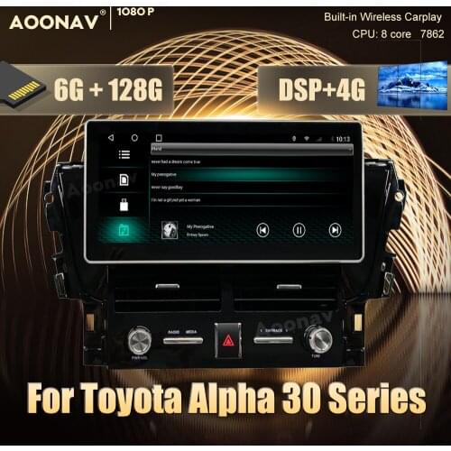 128G 2 din Android car radio For Toyota Alpha 30 Series car GPS navigation DvD player multimedia Stereo receiver Head Unit