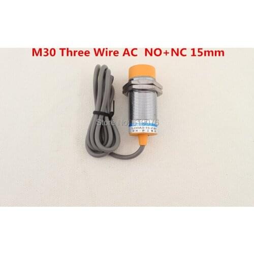 5Pcs M30 Three Wire AC NO+NC 15mm distance measuring Inductive proximity switch sensor - LJ30A3-15-J/EDZ