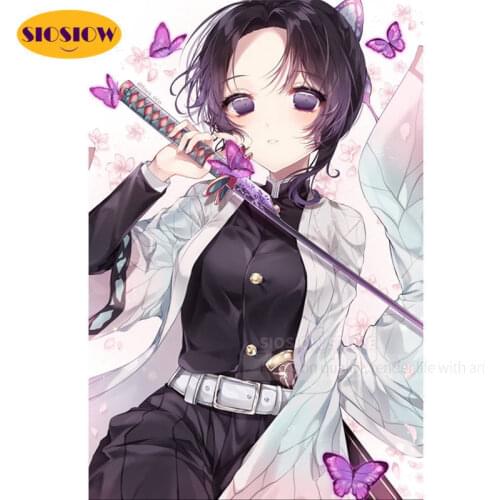 5d Diy Diamond Painting Demon Slayer Kimetsu No Yaiba Full Square 3d Diamond Mosaic Embroidery Cross Stitch Decor Home Room Teen