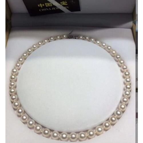 Free shipping >>>>noble jewelry 9-10mm natural Freshwater pearl necklace 925silver