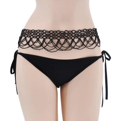 Bohemian Belly Chains for Women Woven Rope Resin Beads Statement Waist Chain Handmade Body Jewelry Summer Holiday Party Gift