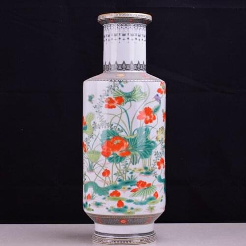 Jingdezhen ceramic vase living room decoration crafts landing pastel beizitou snow retro Decor package mail