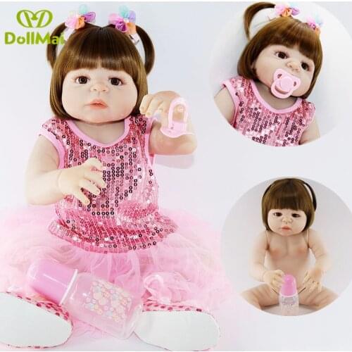 Baby Reborn dolls alive 22"55cm full body silicone reborn girl baby dolls child bebe gift reborn menina bonecas