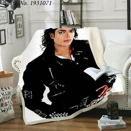 Michael Jackson 3D Printed Fleece Blanket for Beds Thick Quilt Fashion Bedspread Sherpa Throw Blanket Adults Kids 05