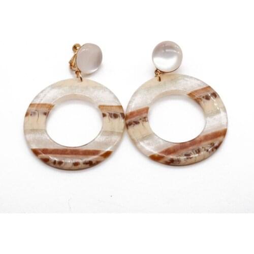 Geometric Sweet Resin Clip Earring Mixed Color Drop European Styles Jewelry