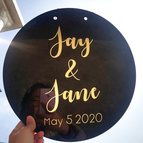 Custom Wedding Bride Name Mirror Frame Acrylic Mirrored Welcome Guests Word Sign Party Decor Favor