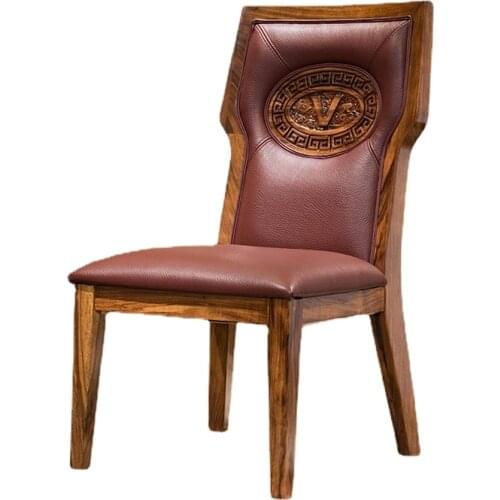 YL Chinese Minimalist Wooden Lounge Chair Nordic Leather Dining Chair Chair Kitchen Furniture