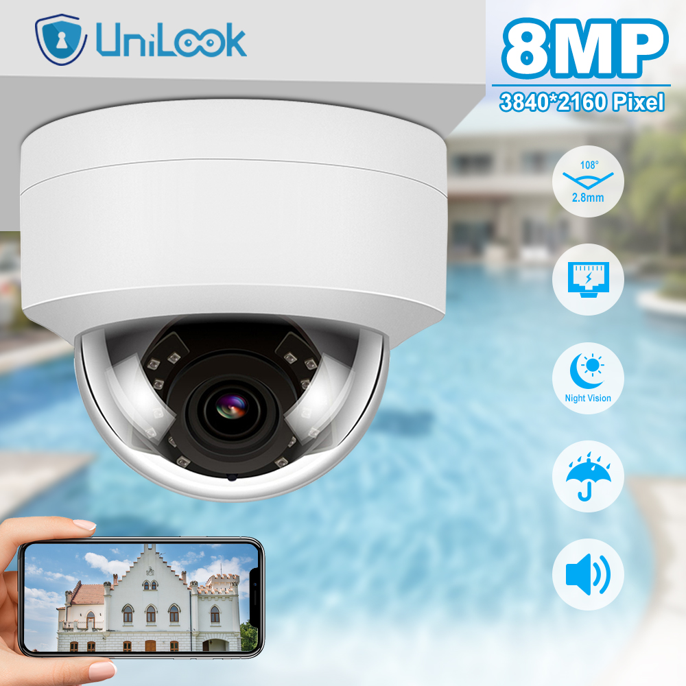 Outdoor 5MP Dome IP Security Camera Buid-in-Mic Home CCTV Camera IP66 IR 30m Hikvision Compatible H.265 P2P