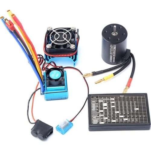 Hot 3650 2300KV Brushless Motor & ESC & Radiator with Program Car Combo for 1:8/1:10 RC Car RC Boat Part