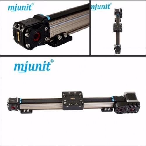 Belt-driven mechanical linear unit with external roller guides and timing pulley reducer