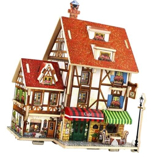 1/24 Handcrafted Detachable DIY Villa Miniature Kit - 3D Wooden Dollhous French