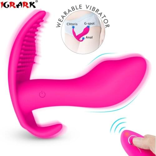 Wearable Butterfly Dildo Vibrator Adult Sex Toys For Woman G Spot Clitoris Stimulator Wireless Remote Control Vibrator Panties