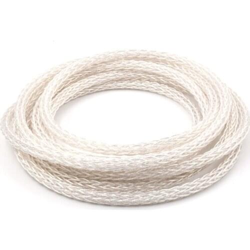 1meter Braid 8AG High Purity Silver Plated OCC Speaker Cable 16 Strands Audio Speaker Wire HIFI DIY