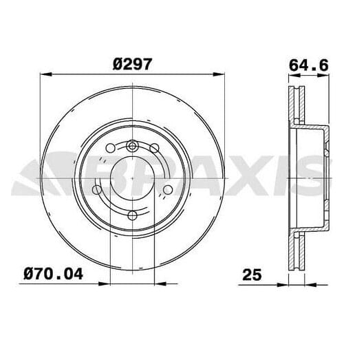 FRONT BRAKE DİSKİ RANGE 2.5 TD 297mm NTC8780 BRAXIS AD1026