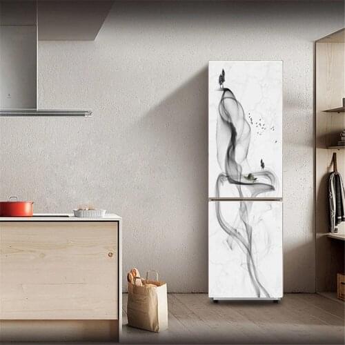 Relief Flower Refrigerator Sticker Door Cover Fridge Red Wine Bottle Self-adhesive Vinyl Art Mural Cover Kitchen Furniture Decor