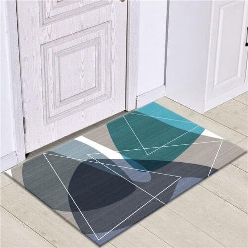 Modern Geometric Printed Entrance Doormat Kitchen Floor Mat Rectangular Anti-slip Bathroom Living Room Rug Toilet carpets Home