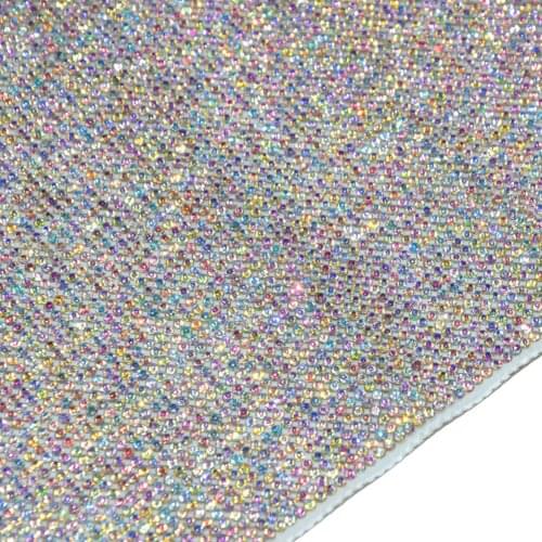 24*20cm Glass Hotfix Rhinestones Sheet Chain 6mm Pointback Mesh Glitter Diamond Gem Rhinestone Trimming For Diy Car Decoration