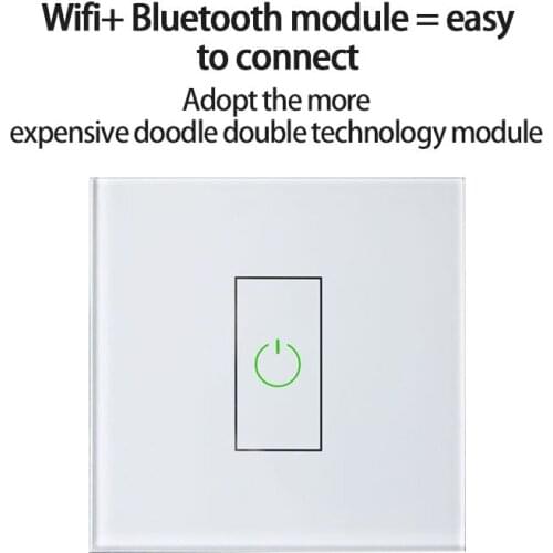 20A High Power Tuya WiFi Bluetooth Smart Touch Switch Voice Remote Control Timer Wall Switch Panel Work With Alexa Google Home