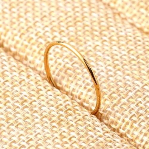 MANGOSKY 1MM New Punk Joint Brief Thin Titanium Finger Ring Gold Diameter 1Pcs Wholesale Couples Tail Ring