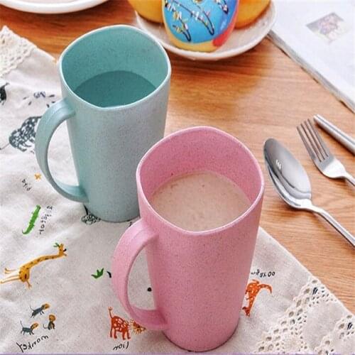 1pc Wheatstraw Toothbrush Holder Cup Rinsing Cup Wash Tooth Mug Bathroom Sets