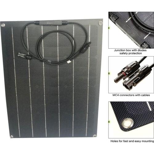 2pcs Flexible Solar Panel 40W ETFE Solar Panel Solar Cell 40W 80W 18V 12V solar panels battery charger kit system