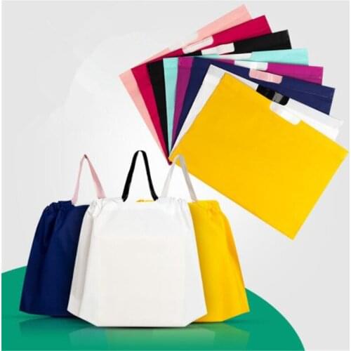 50Pcs/Lot Packaging Bags Plastic Shopping Bags With Handle Small Gift Bags Clothes Birthday Wedding Present Party Supplies Pouch