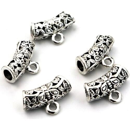 20pcs Antique Silver Hollow Out Metal Connector Charms For Jewelry Finding Bracelet Necklace Needlework DIY Jewelry Accessories