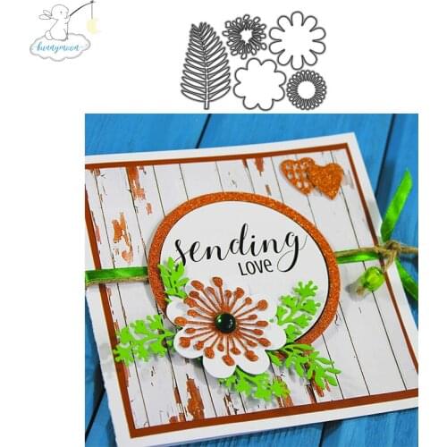 Bunnymoon Flower and Leaves Metal Cutting Dies Embossing Scrapbooking Stencil Craft Cut Dies For DIY Card Handmade