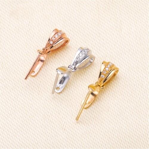 Solid 18K gold diamond inlaid jade pendant clasp necklace pendant fastener jade clasp diy melon seed jade clasp