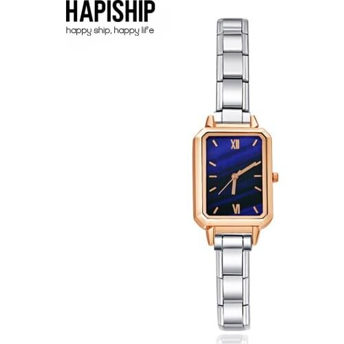 Hapiship Fashion Watch Sweet Womens Stainless Steel 9mm Width Rose Watch Bracelet Bangle For Friend Wife Birthday Gift G141