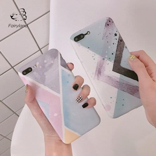 TPU Mobile Phone Case Creative Simple Style Matte Color Matching Cellphone Case Cover For iPhone 7 8 Plus Soft IMD Phone Shell