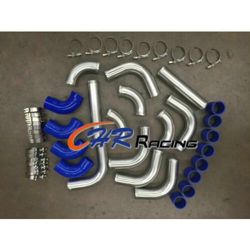 FOR 2.25" 57mm Aluminum Universal Intercooler Turbo Piping hose T-Clamp kit